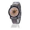 Luxury Men's Watch Black Compass Stainless Steel Quartz Wrist Watch