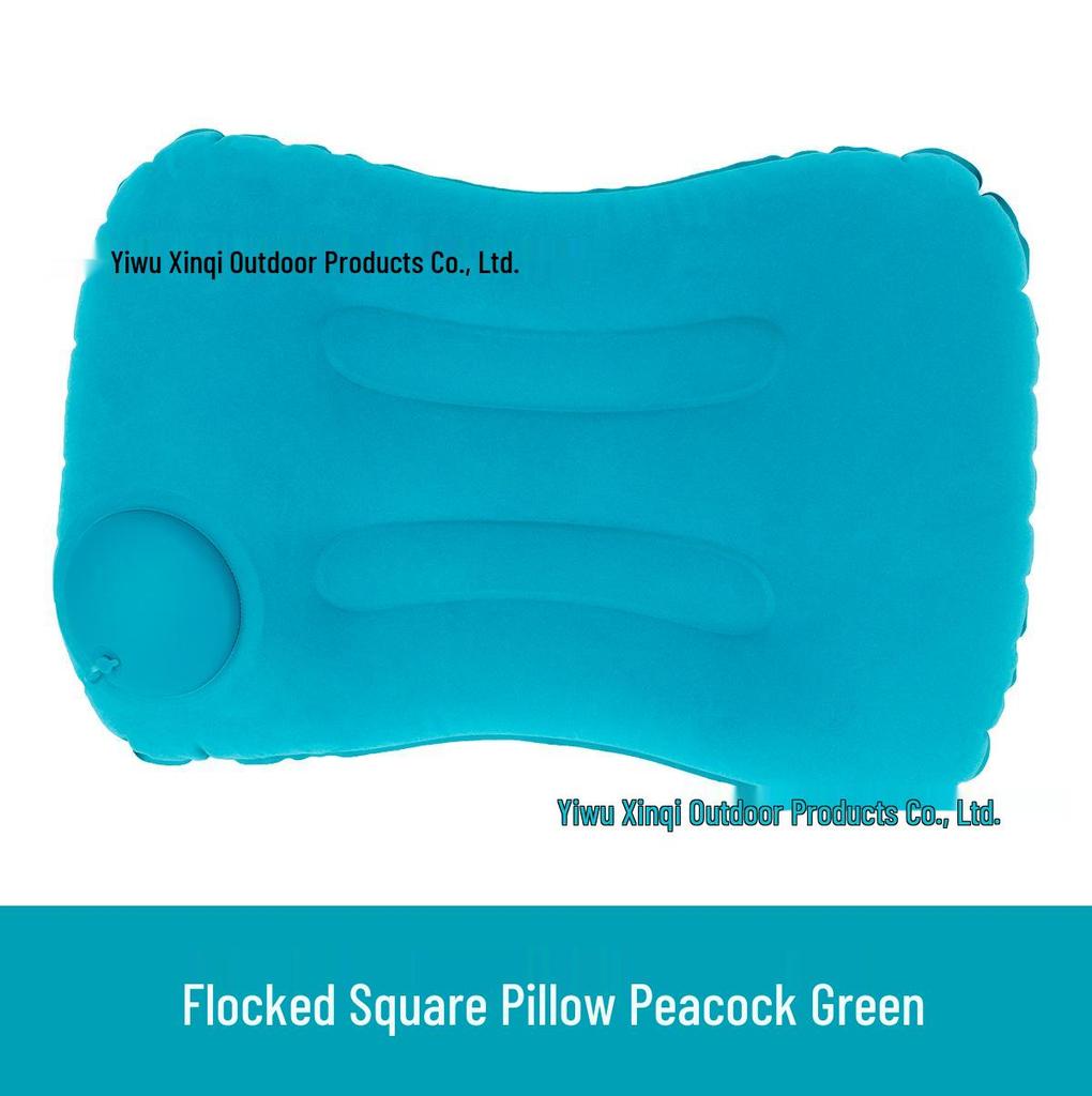 Inflatable U-Shaped Velvet Neck Pillow - Travel Essential, Foldable & Portable