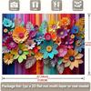 2D Printing Rainbow Floral Backdrop, Bright Colorful Flower Studio Photo Background