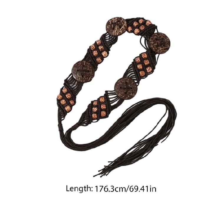 Women Dress Decorative Belt Bohemian Style Fringed Belt Girl Dress Accessories