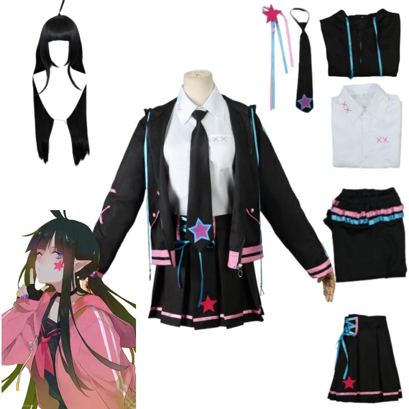 Anime AOTU World KALIE Cosplay Adulto Uomo Donna Bambino Ragazza Giacca Gonna Parrucca Halloween Carnevale Costumi XS-(Costume+Wig)
