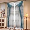 2 Pieces, Elegant and Noble Blue 3D Simulation Curtains - Semi Blackout - Suitable for Living Room, Bedroom, Kitchen, Home Decor
