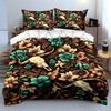 Skull and Floral Pattern Design Bedding Duvet Cover Set  (1*Duvet Cover 2*Pillowcases, Without Duvet Insert)