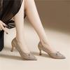 Gentle wind commuter women's shoes pointed temperament early spring single shoes mesh embroidery butterfly rhinestone stiletto high heels