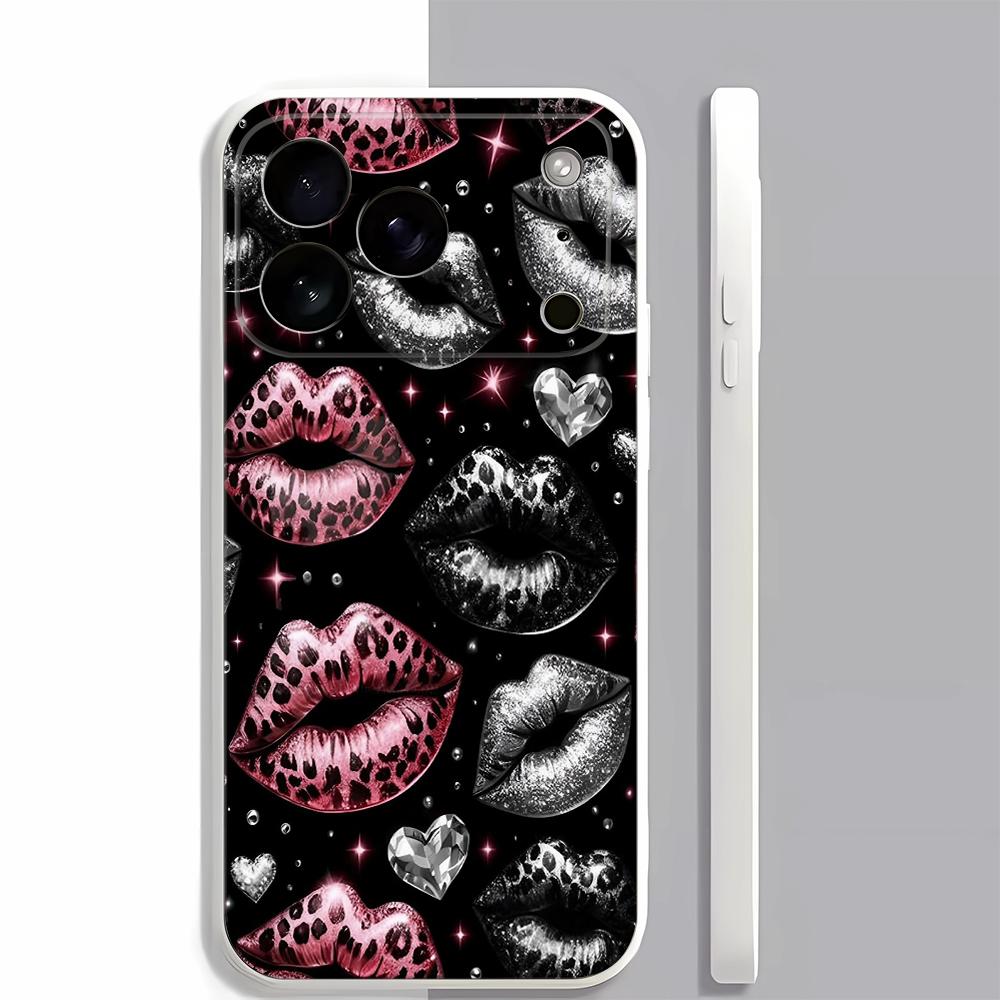 Sexy Lip Pattern Phone Case For IPhone 17 16 15 14 Plus 13 12 11 Pro MAX Air Screen Protector Casing Shockproof Cover