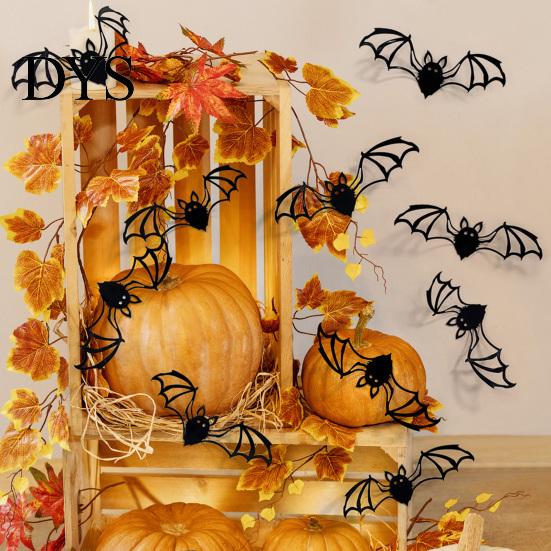 Double-layer Bat Wall Decals Halloween Decals, Self Adhesive Room Stickers, Double Layer Spooky Realistic Ornaments PVC Art for Mysterious Party