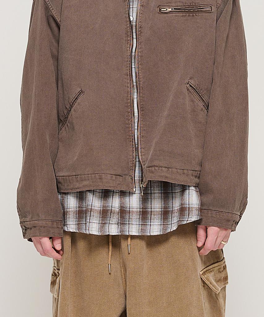 Cargobros Vintage Pigment Work Trucker Jacket (Brown)