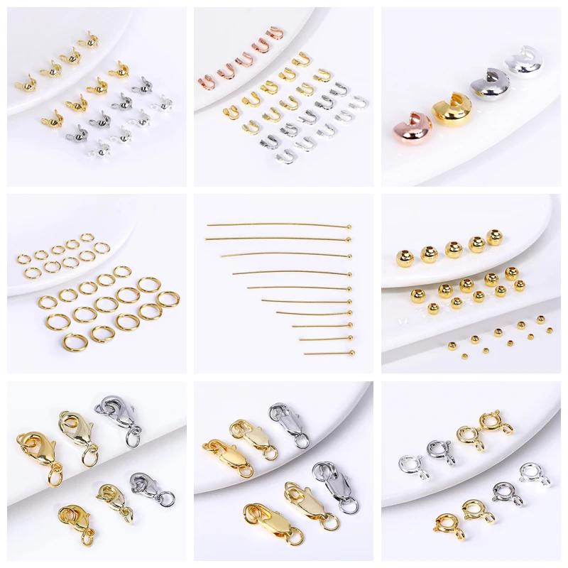 2mm-6mm Placcato Oro Vero 14k/18k Perline Distanziatrici Rotonde Accessori Materiali per la Creazione di Gioielli Fai da Te Componenti per la Creazione di Gioielli con Perline