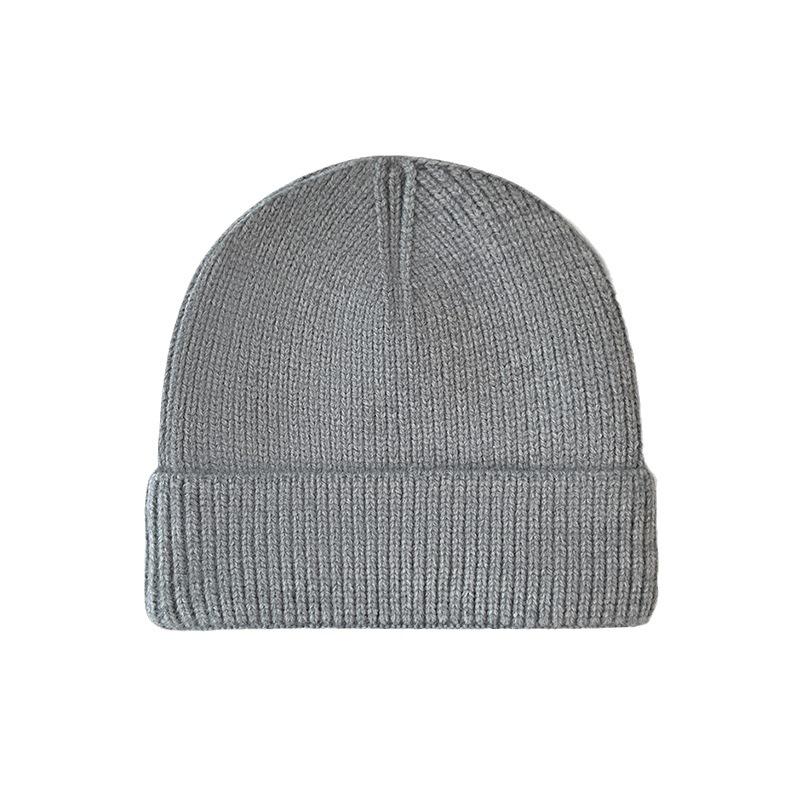 Plain Knit Hat for Men and Women, Autumn and Winter, Large Head Circumference, Warm Ear Protection, Face Slimming Beanie