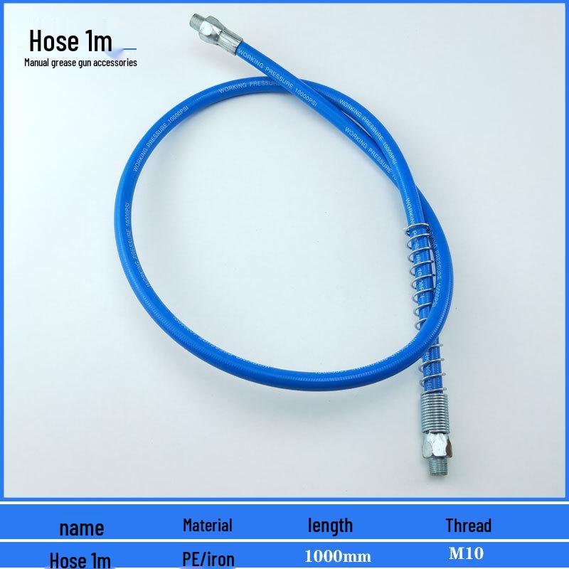 Comprehensive Grease Gun Accessory Kit with Nozzle, Manual, High-Pressure Pneumatic/Electric Tubes, Flexible Hose, Tip, Lock Pliers, and Flat Nozzle