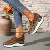 Fashion Ladies Shoes 2025 Slip-on Women's Vulcanize Shoes Platform Women Sneakers Leopard Print Round Toe Slip on Women's Casual Shoes