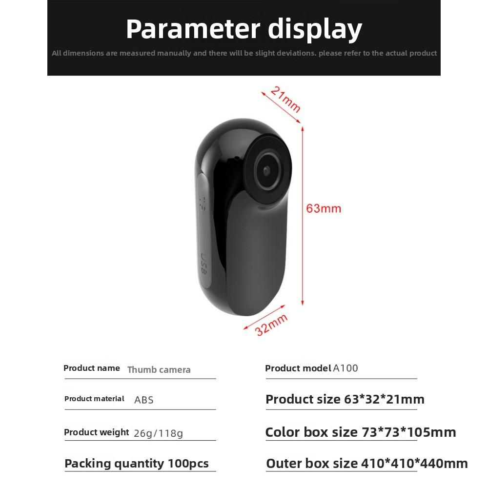 Hochauflösende Rückclip-Kamera Magnetischer Daumen Sportkamera Outdoor VLOG Fahrradhelm DV Haustier-Rekorder
