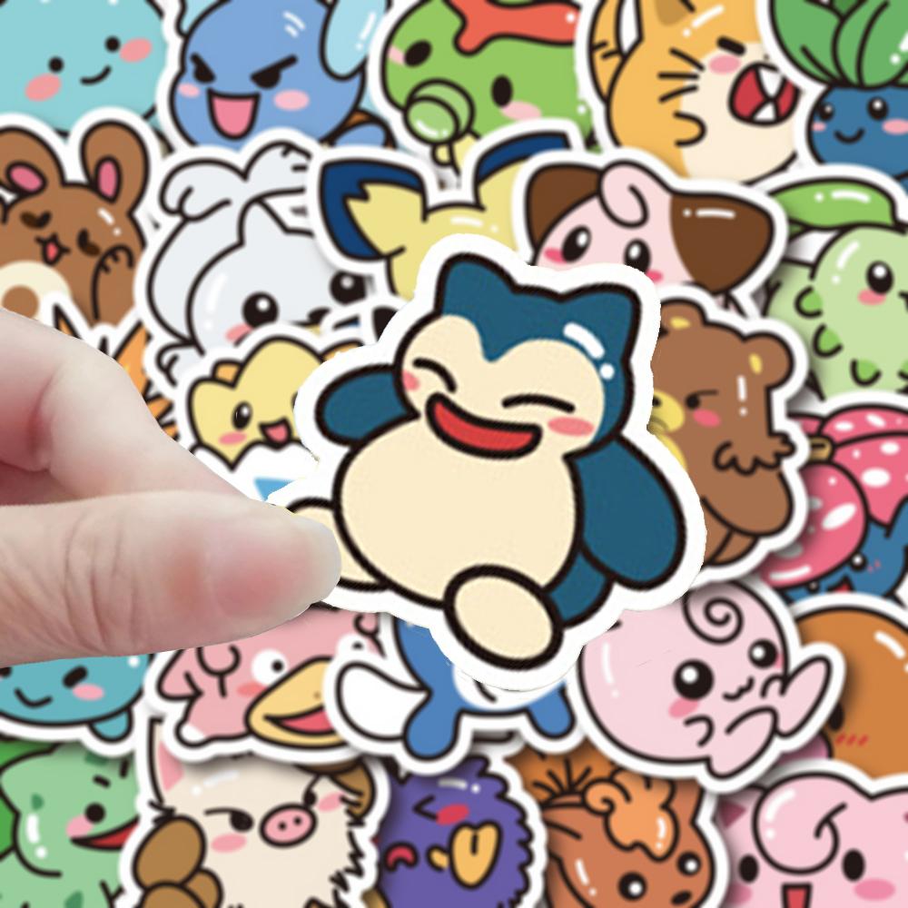 10/30/50pcs Kawaii Anime  Stickers Pikachu Cartoon Decals DIY Laptop Luggage Skateboard Reward Sticker Toys Gifts