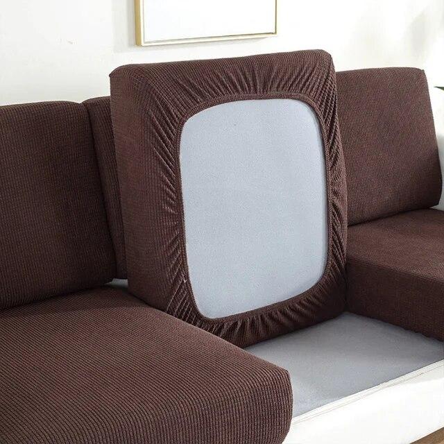 Флисовый чехол для дивана, жаккардовый эластичный чехол для дивана, подушка для сиденья, спандекс, L-образный угловой чехол для гостиной, защита от пыли Normal Size(S)-1pc