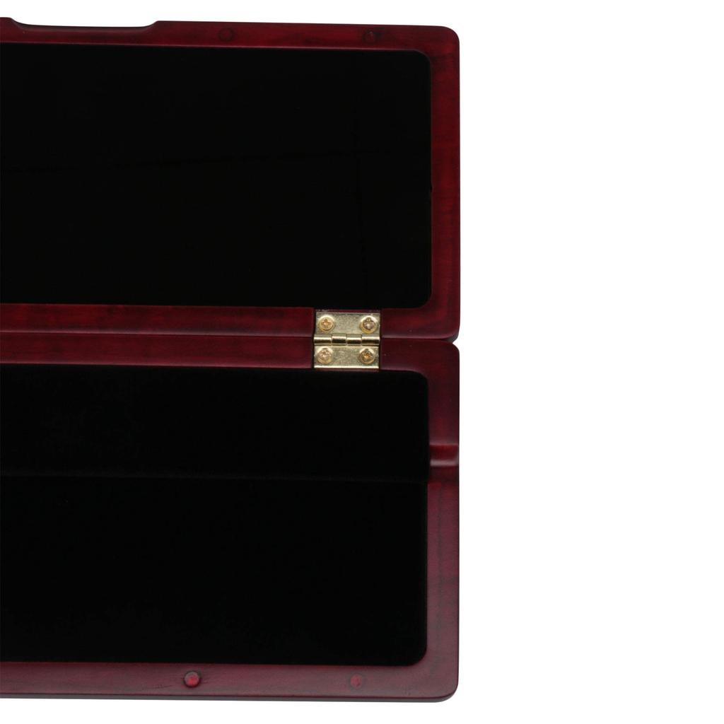 215x90x20mm Red Ergonomic Solid Wood Clarinet Reed Box for 10 Reeds with Velvet and Practical Closure