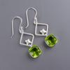 Peridot Gemstone 925 Sterling Silver Jewelry Handcrafted Designer Earrings 1.70" EE-10-4
