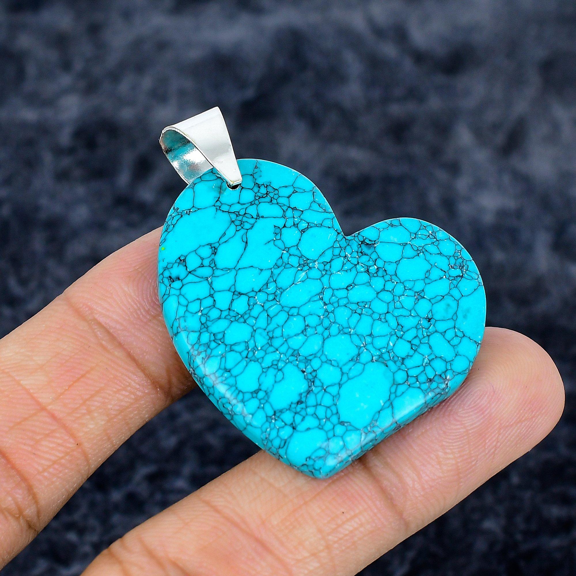 

Santa Rosa Turquoise Gemstone 925 Sterling Silver Jewelry Pendant 1.85 M-3345