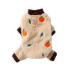 Pet Dog Winter Coat Four-Legged Fleece Outfit With Cartoon Fruit Embroidery Teddy Poodle Small Breeds