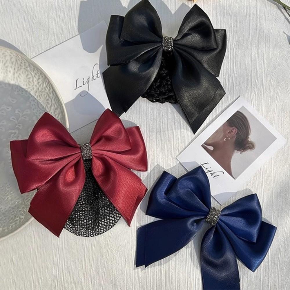 Multiple Colors Nurse Hairnet Hair Clip Elegant Headwear Net Bun Snood Spring Clip Vocational Work