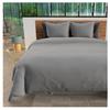Housse De Couette + 2 Taies 240 X 260 Cm Microfibre Lavee Intemporel Gris