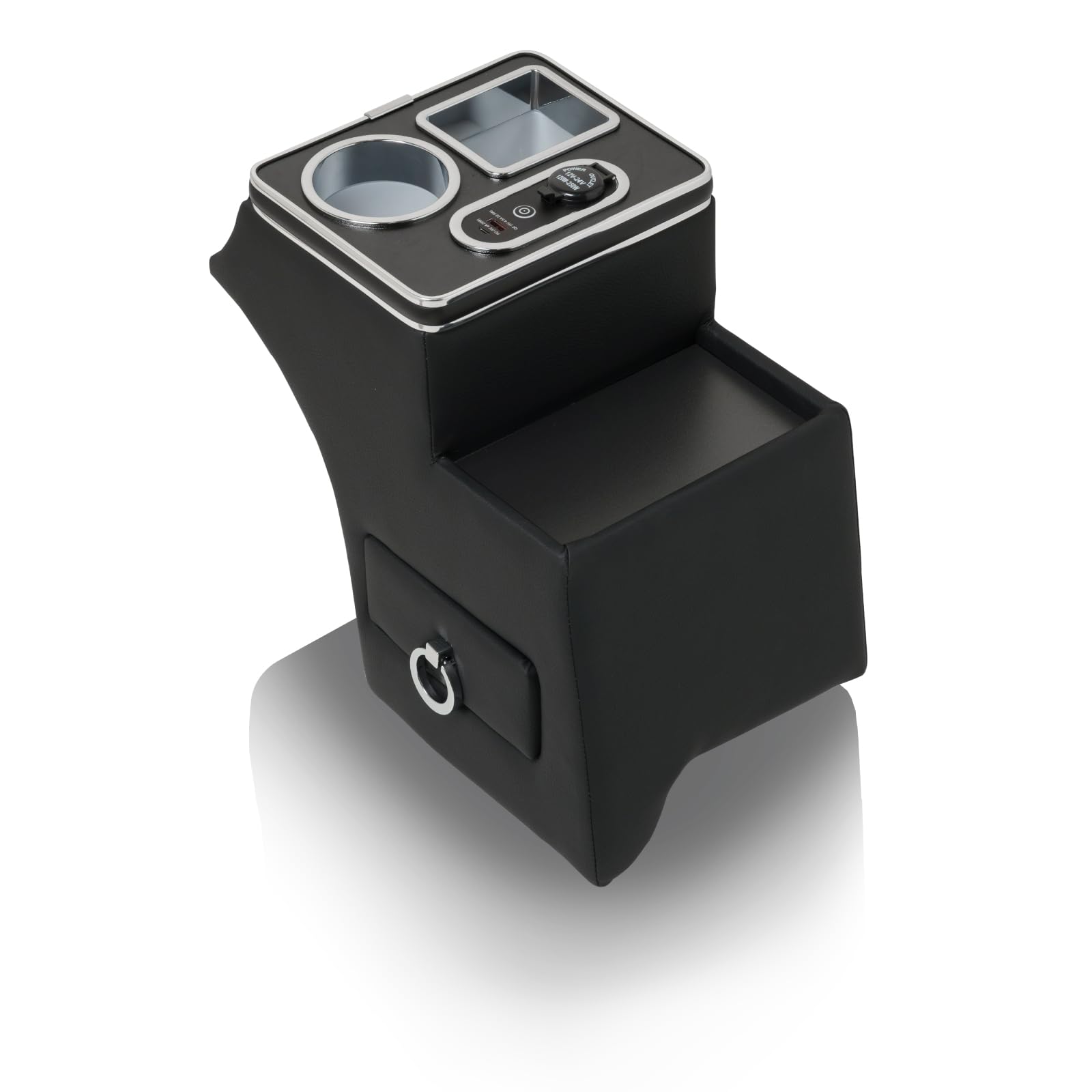 

CRAFTWORKS Премиальный консольный бокс NZ854 для Atrai Hijet Cargo 700 серии Подходит для Atrai Hijet Cargo Pixis Van Sambar и Dias Включает подстаканник (черный) - чёрный