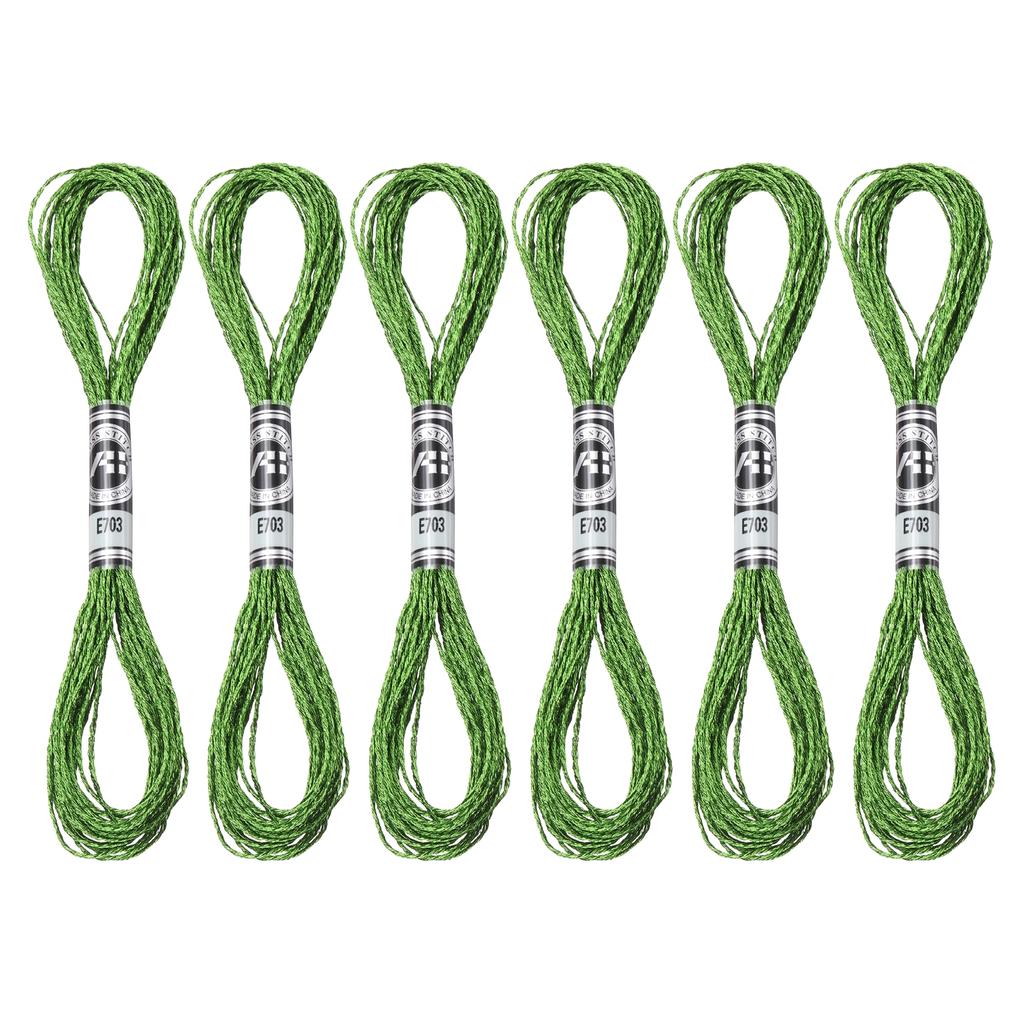 Uxcell 6 Skeins Embroidery Floss, Metallic Embroidery Thread Nylon Threads Bracelets String for Cross-Stitch Hand Embroidery