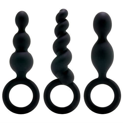 Plug anal - SATISFYER - Plugs Noir - Set de 3 - Silicone doux - Stimulation variée
