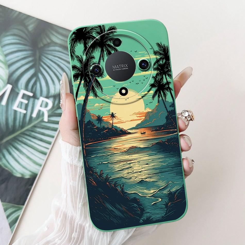 For Honor X9a 5G New Fashion Dusk Beach Painting Case For HonorX9a X 9A 5G RMO-NX1 Lens Protective Soft Silicone Phone Cases