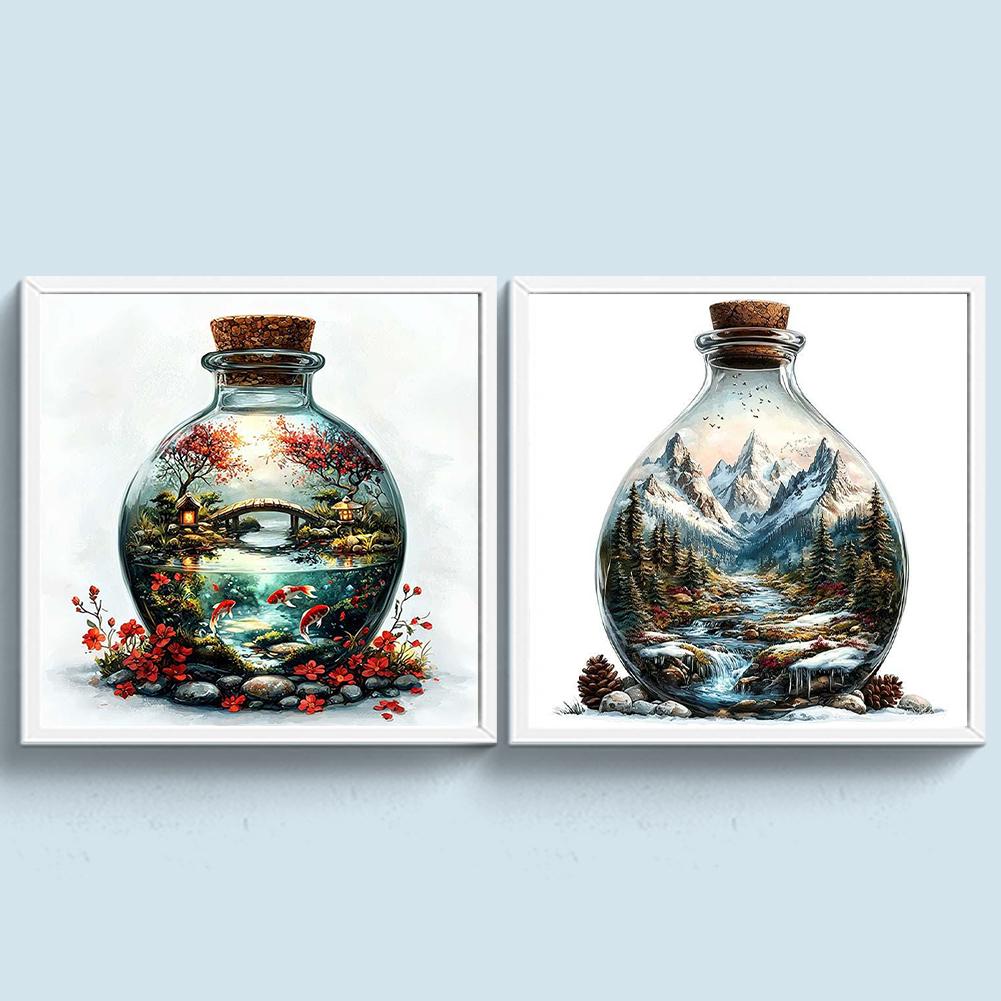 Full Embroidery Eco-cotton Thread 11CT Printed Bottle Cross Stitch Kit Art