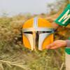 Yellow and Silver Helmet Steel Halloween Helmet With Chinstraps Best Gift