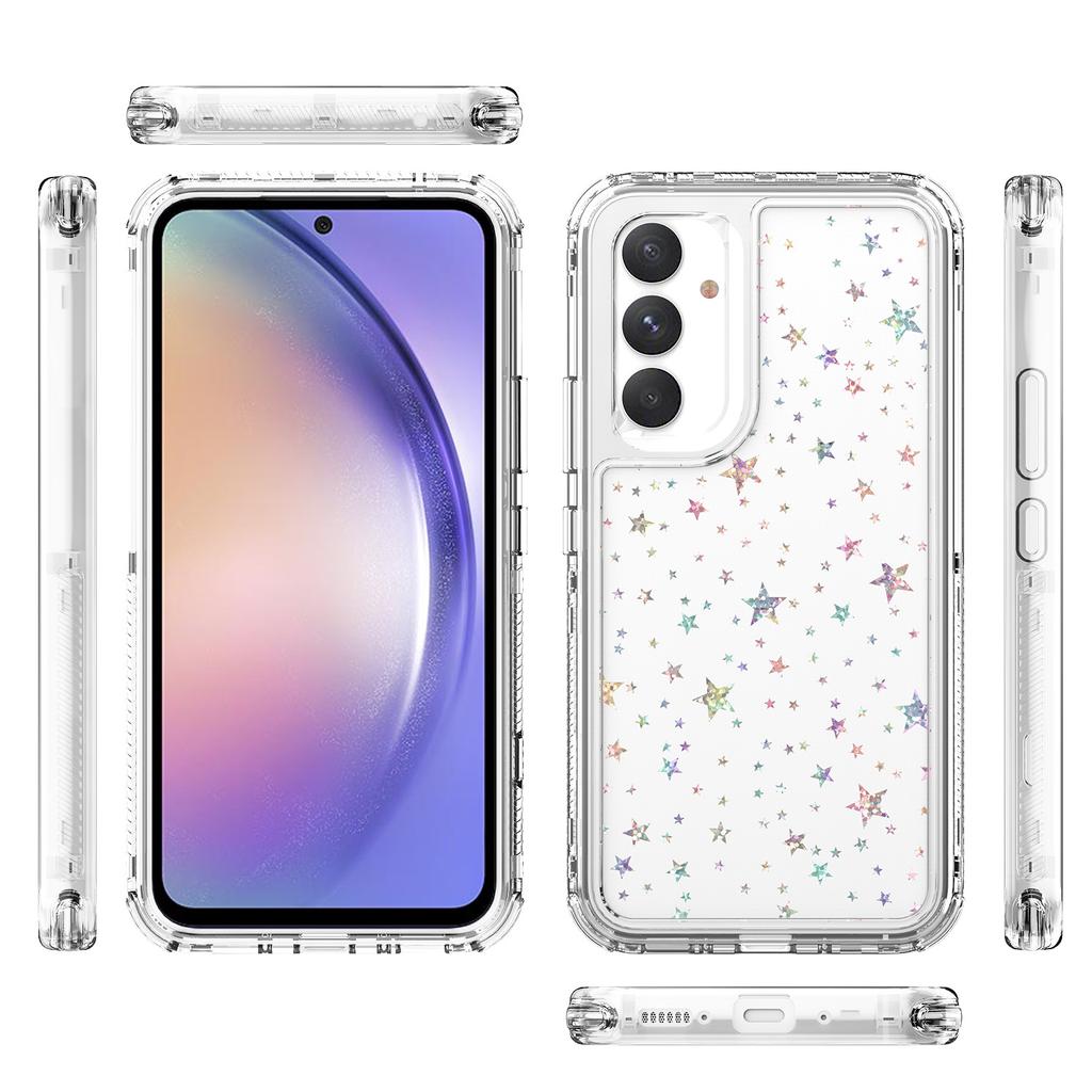 For Samsung Galaxy A54 5G Case Clear Acrylic TPU Hybrid Phone Cover with Laser-printed Film