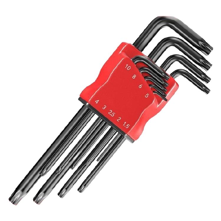 

Набор из 9 шт. Нескользящие Torx-звездочки Шестигранные ключи Инструмент с полированными гранями для надежного захвата крепежа и долговечности Гаечный ключ