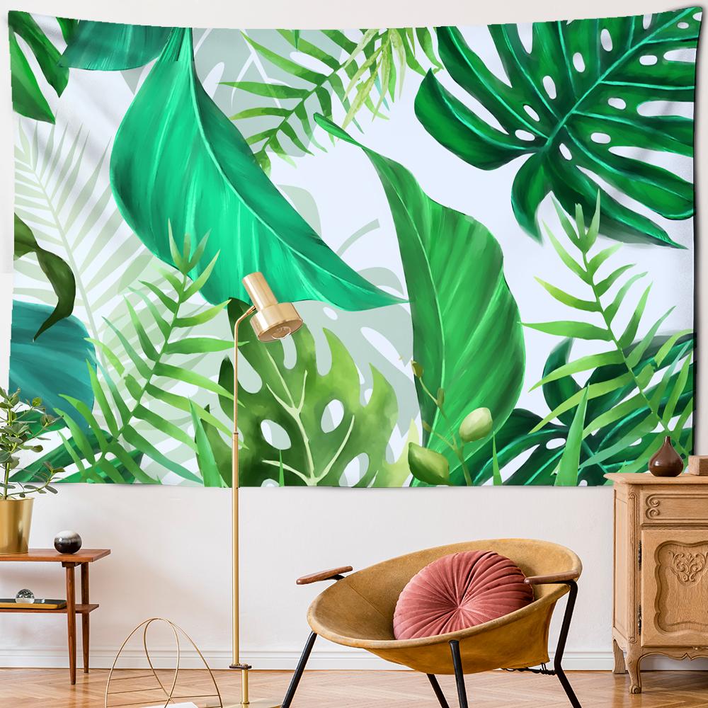 Macara Verde Frunză de Palmier Tapiserie Agățată de Perete Mică Proaspătă Hippie TAPIZ Decor Boem Cameră Pânză de Fundal