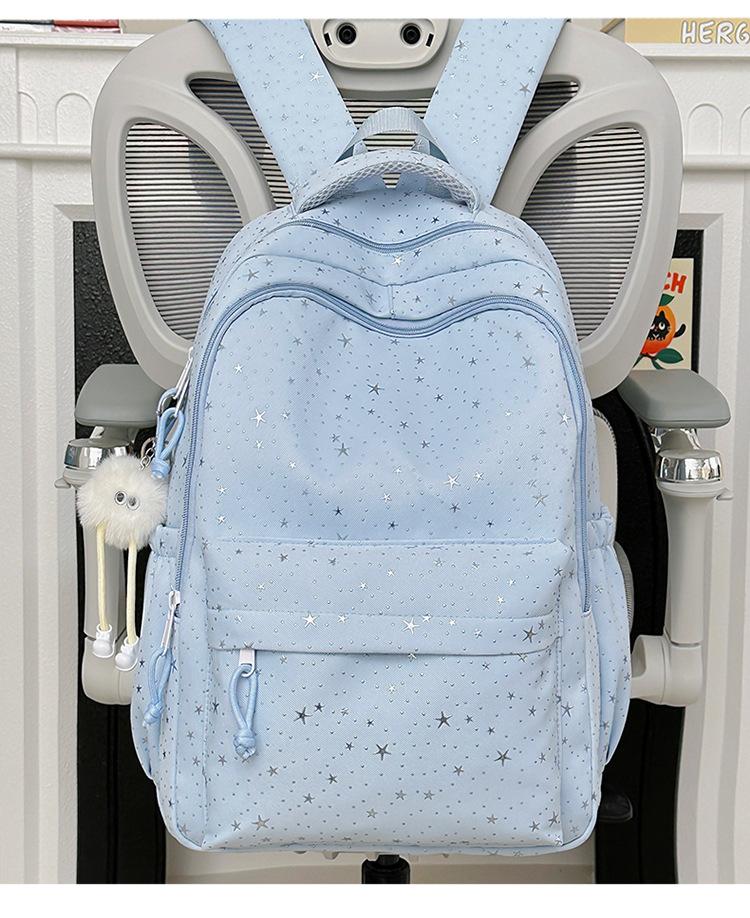 Schoolbag Korean Ins Wind Star Backpack Women, Large Capacity Junior High School Girls High School Student School Bag Leisure Travel Backpack