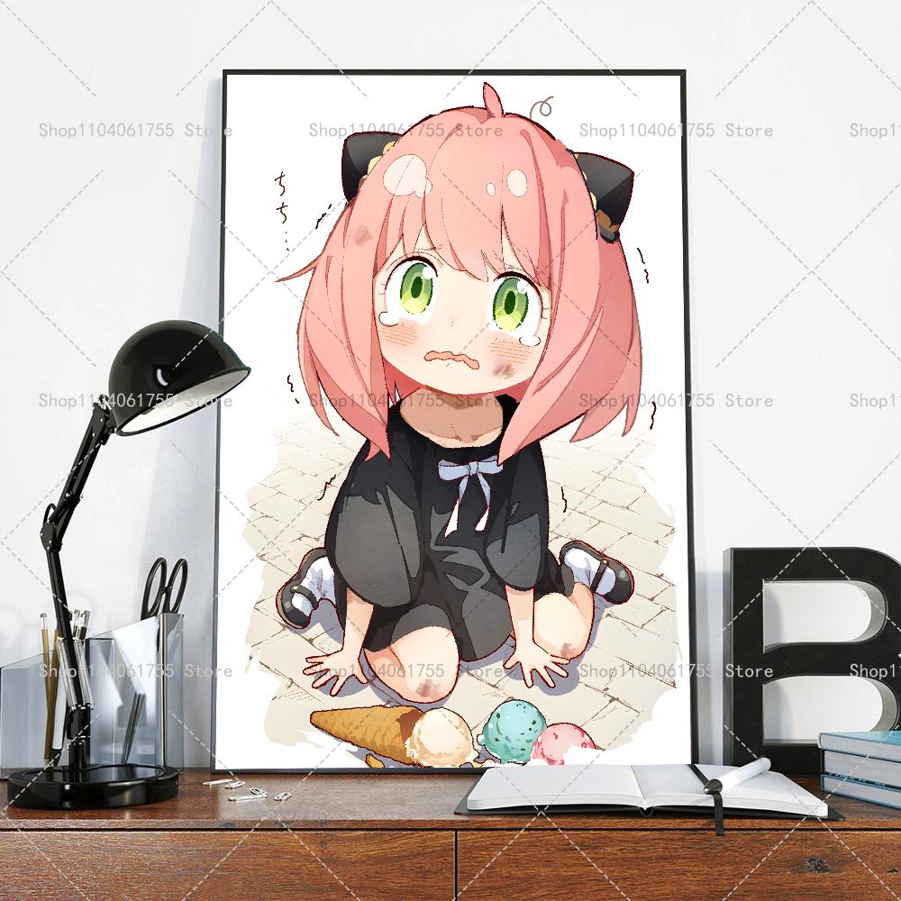 

1PC Anime Spy X Family Character Anya Poster Self-adhesive Art Waterproof Paper Sticker Coffee House Bar Room Wall Decor 21cm×30cm NoFrame