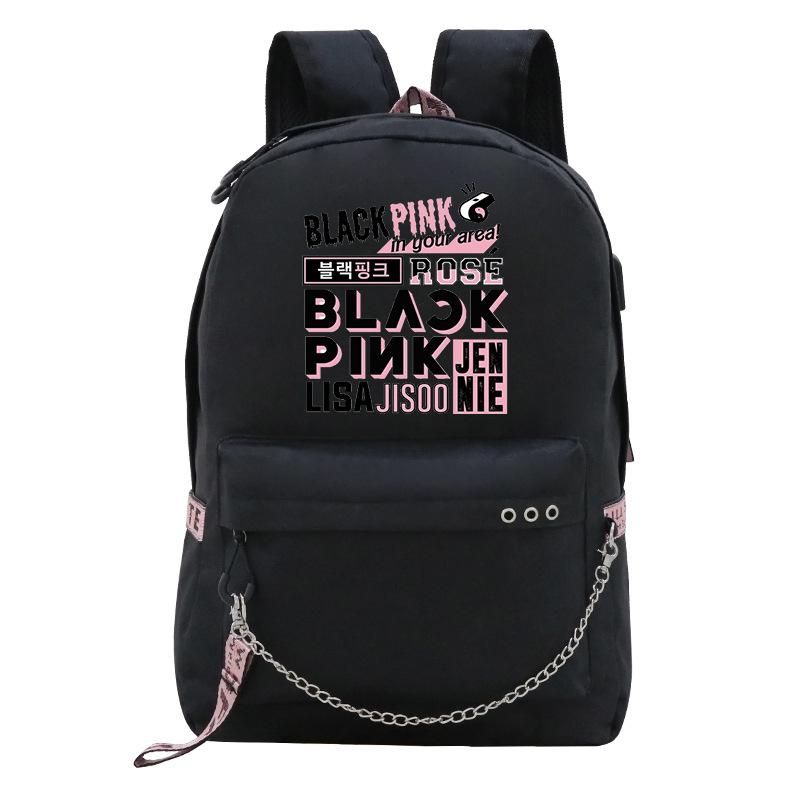 Blackpink Girl Group Backpack Junior High School High School Female Students Casual Large Capacity Schoolbag