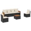 VidaXL Salon de Jardin avec Coussins 7 pcs, Canapés de Terrasse, Ensemble de Meubles de Patio, Mobilier d'Extérieur, Noir 3227547