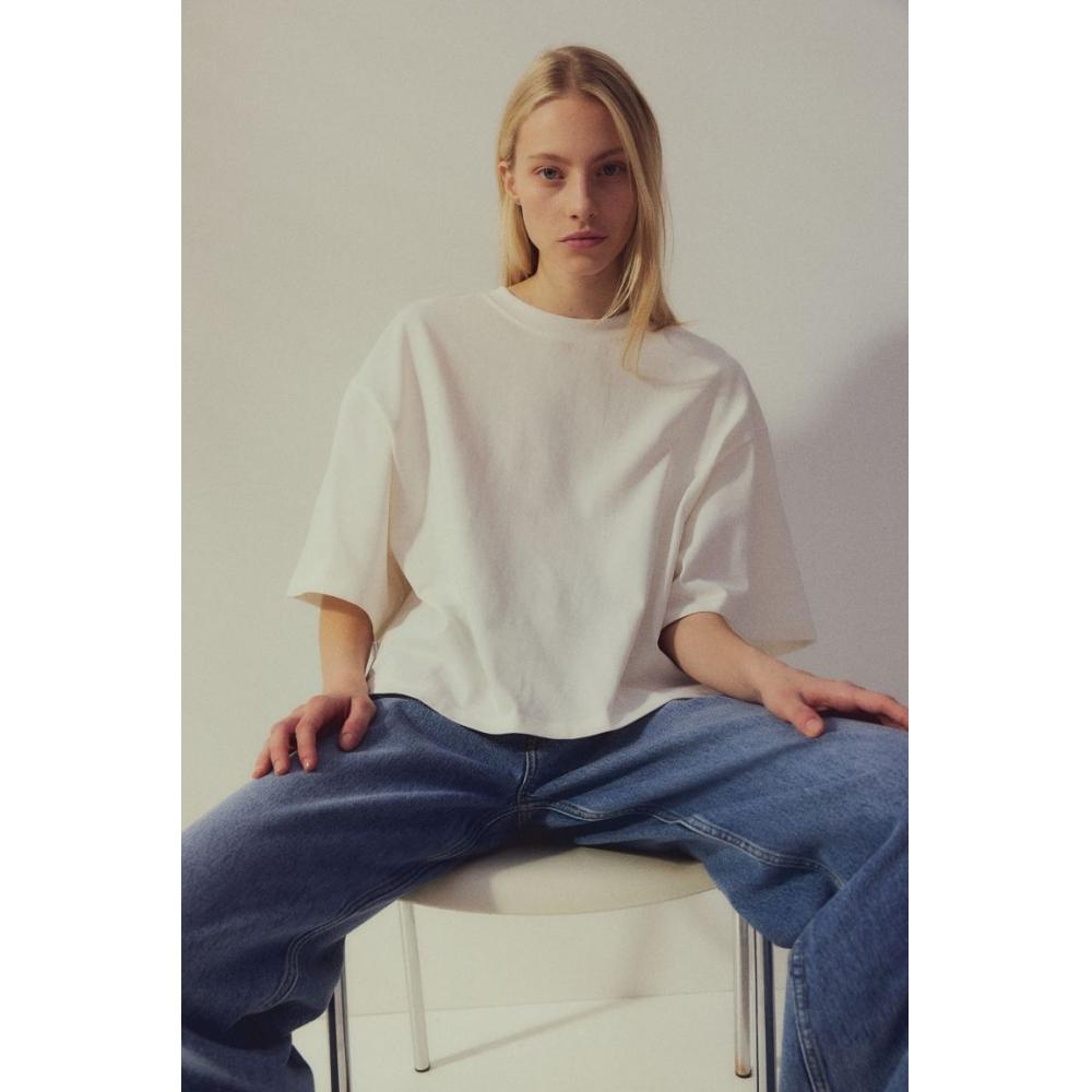 

Хлопковая футболка HM Oversized белая