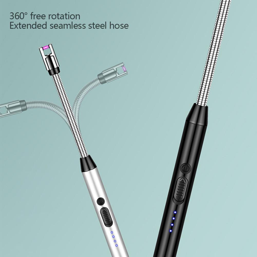 Kitchen USB Electric Arc Lighter Rechargeable Windproof BBQ Flameless Plasma Candle Long Lighters Hose Gas Stove Ignition Gun