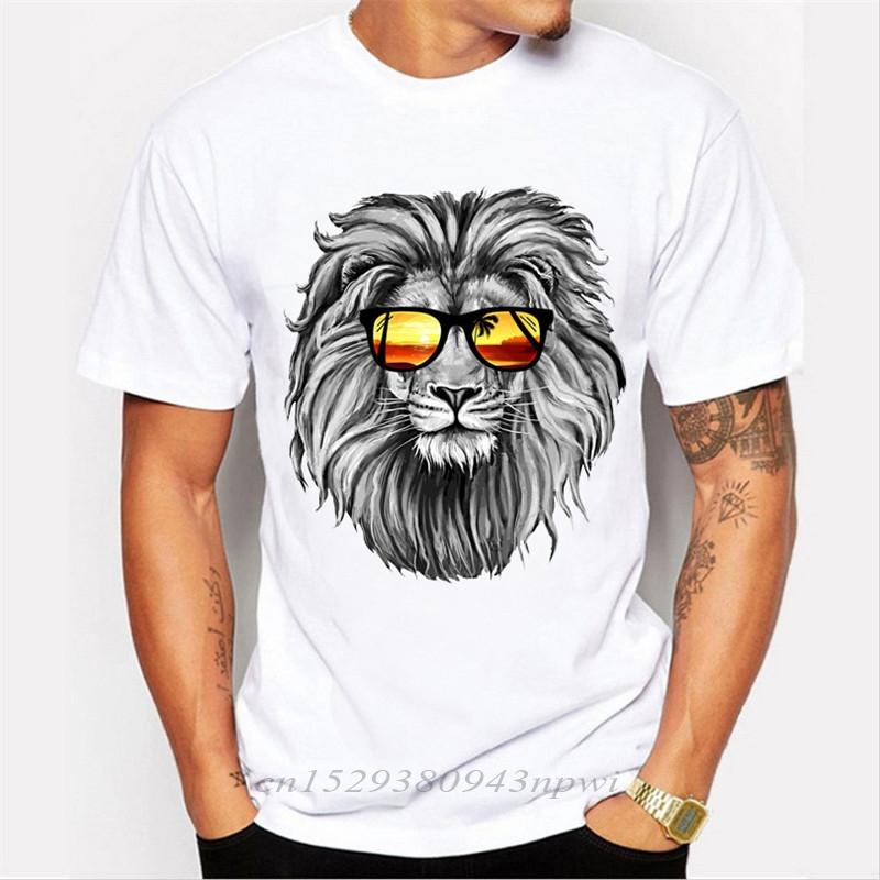 2020 T shirt Men Crown Lion 3D White printing Mens Tshirt Fashion Animal Casual ShortSleeve oneck hipster tops harajuku  tee