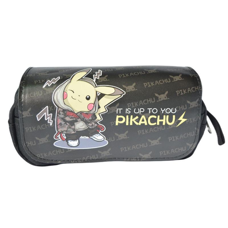 Pikachu Pencil Case 3-Layer Students Stationery Bag Cartoon Anime Kids Zipper Pencil Pouch Large Capacity Storage