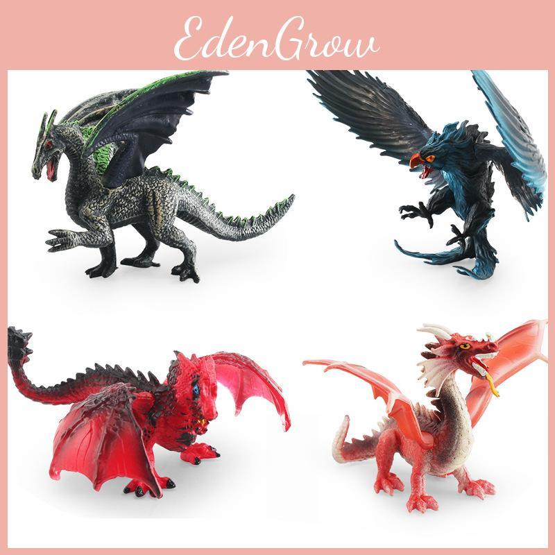Exquisite Pvc Dragon Sculpture Western Mythological Beasts Ice Dragon Steel Dragon Tabletop Ornament