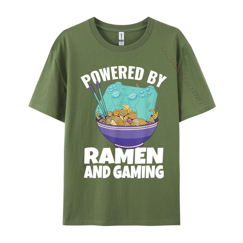 

Powered By Ramen And Gaming Gamer Family Cotton Men s Top T-shirts Design Tops Tees Designer Tops Shirt Drop Shipping 4XL