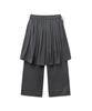 Lense Stripe Pleated Skirt Layered Pants Charcoal