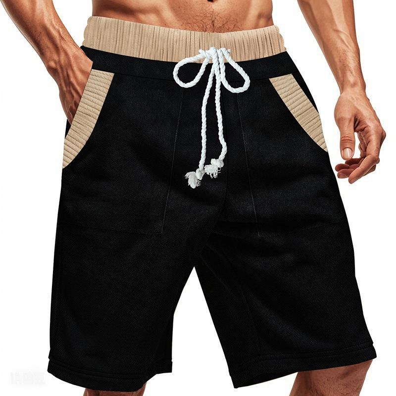 

Мужские спортивные персонализированные шорты Terry Hip Hop High Street Tide для мужчин, повседневные шорты с 5 точками S чёрный