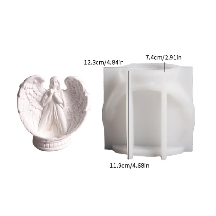 Candle Accessories Molds Candle Holder Mold Angel Shape Candle Bracket Mold Silicone Texture for Handmade Candlestick