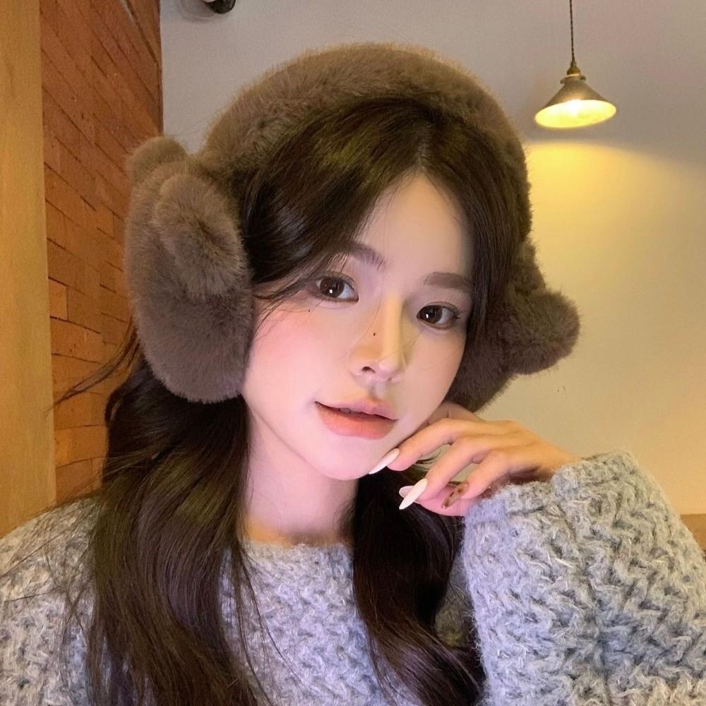 Thicken Bear Plush Earmuffs Windproof Cold-proof Ear Mask Portable Winter Ear Warmer  Holiday Gifts