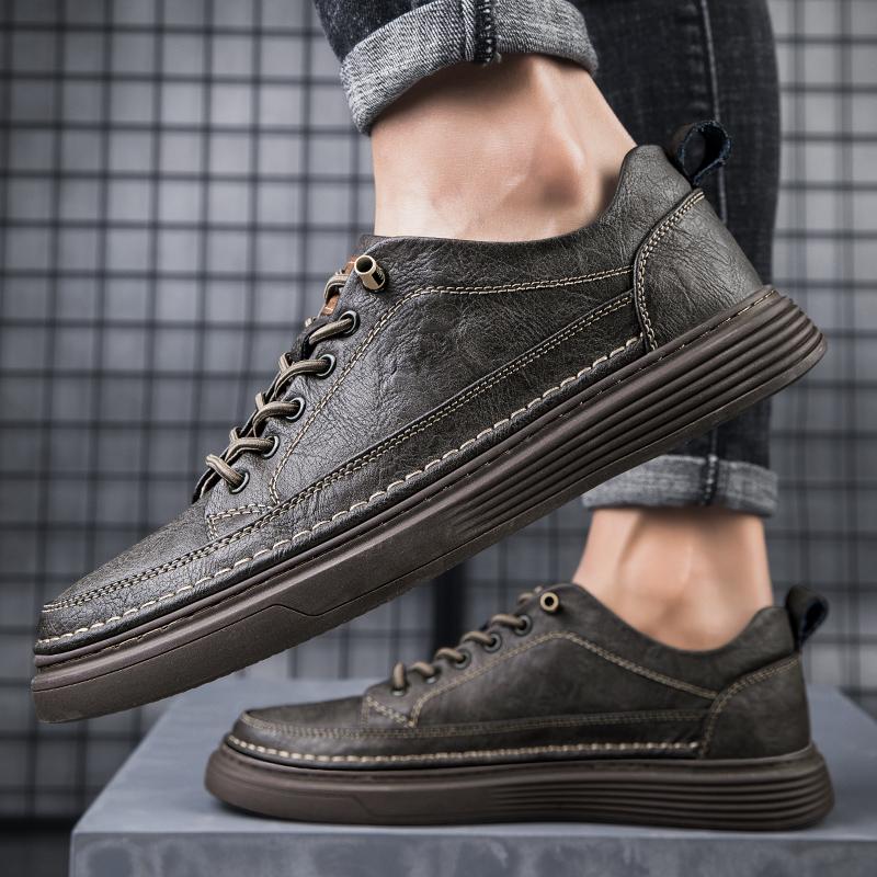Fashion Genuine Leather Casual Shoes for Men Shoes Design Sneakers Male Comfortable Cow Leather All-match Comfortable Skate Shoes Man