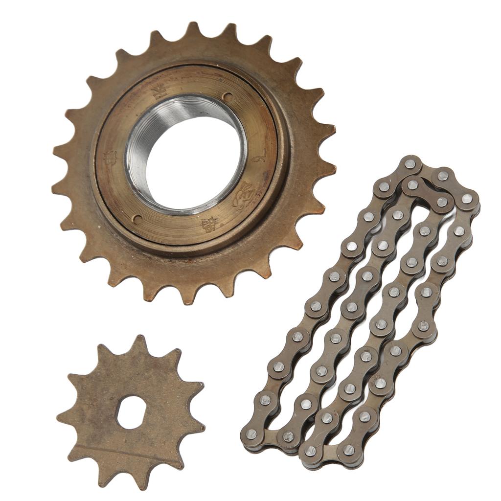 Electric Bike Sprocket Chain Set with 410 Gold 11T H Hole Sprocket 38 Links Chain 22T Flywheel Kit