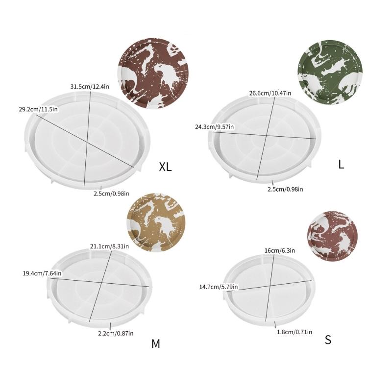 Silicone Plate Molds Silicone Fruit Tray Molds Round Epoxy Resin Casting Molds Suitable for Resin Casting Art Crafts